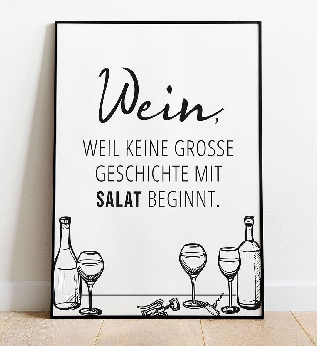 Wein statt Salat - Poster - WeinLIEBLING