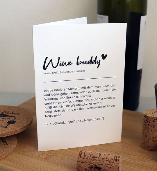 Grußkarte "Wine buddy"